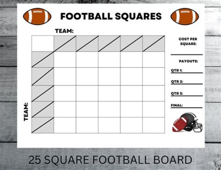 25 square football board
