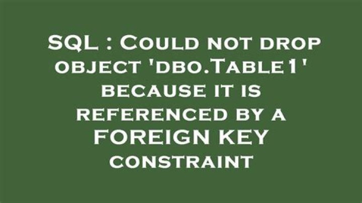 because it is referenced by a foreign key constraint