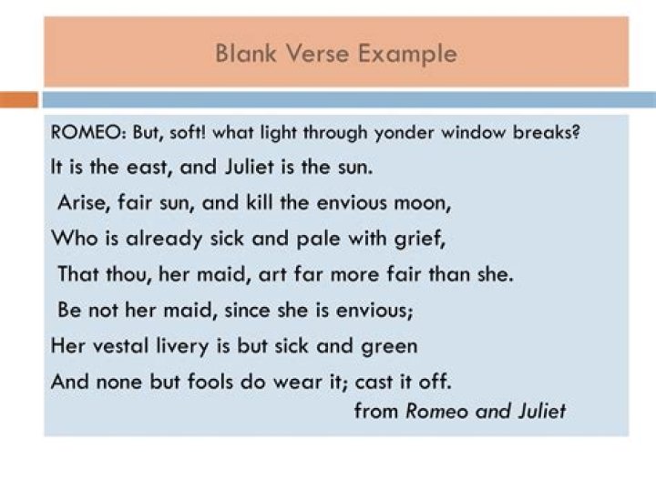 blank verse in romeo and juliet