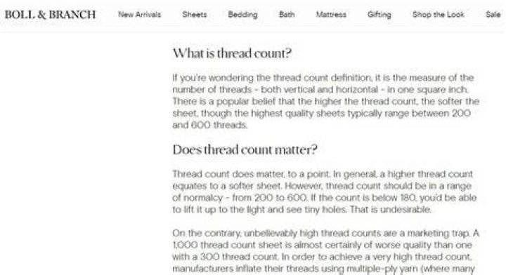boll and branch thread count