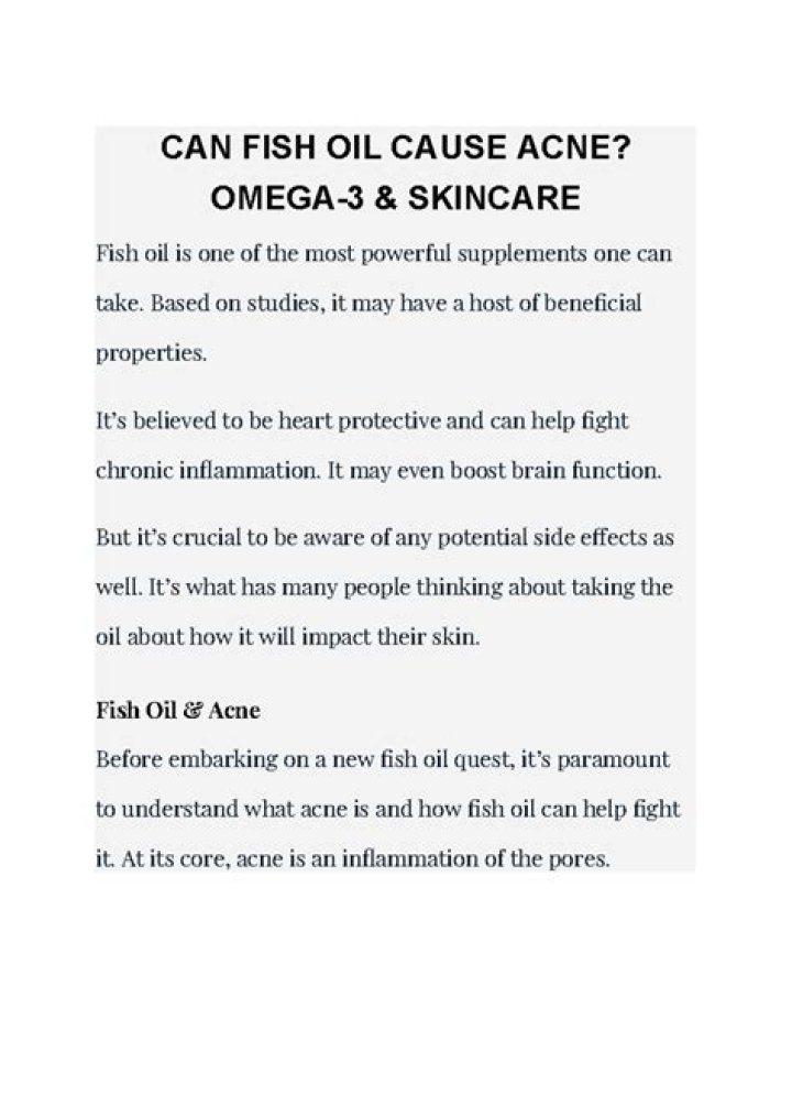 can fish oil cause acne