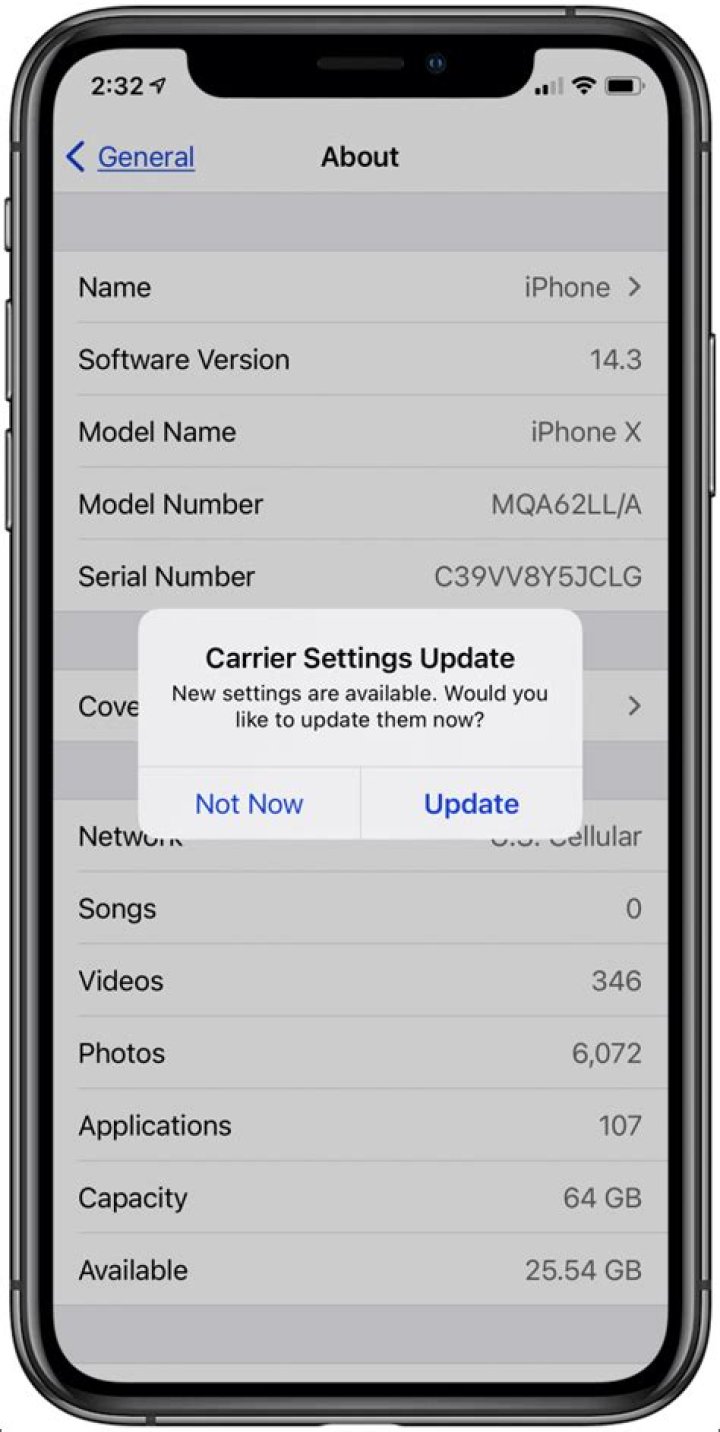 carrier update iphone 6