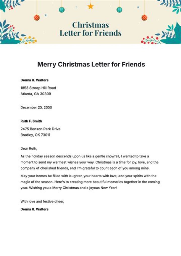 christmas letters to friends