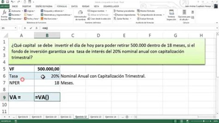 Como calcular el valor presente en Excel?