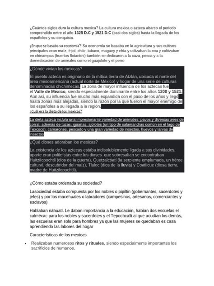 cuántos siglos duró la cultura mexica