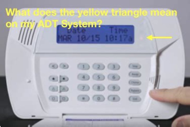 dsc alarm beeping yellow triangle