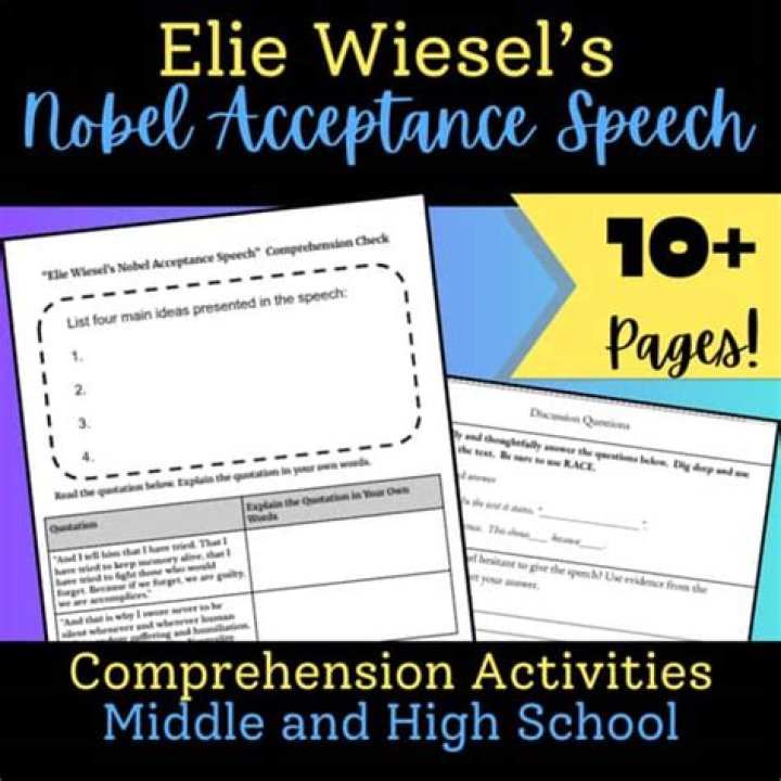 elie wiesel’s nobel acceptance speech answer key