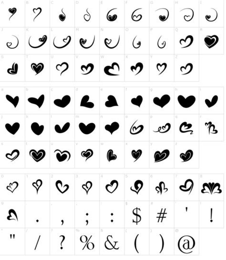 heart symbol font