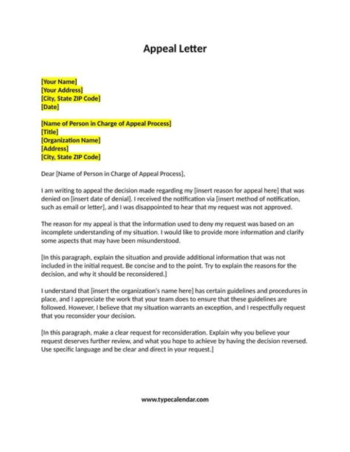 hoa appeal letter sample