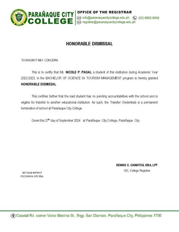honorable dismissal