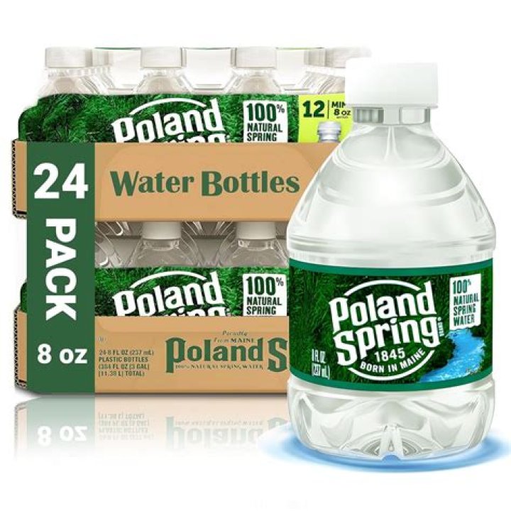 How big is a standard Poland Spring water bottle?