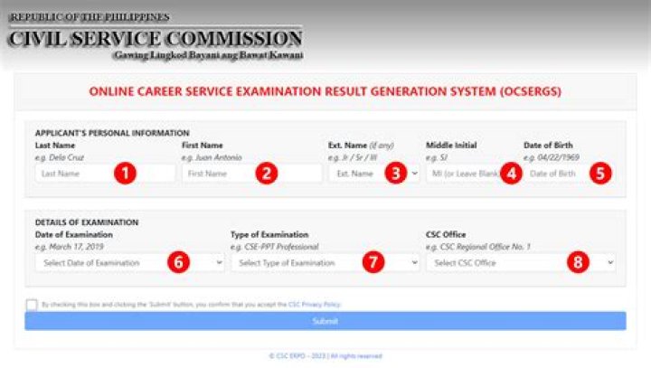 How can I check my civil service exam score?