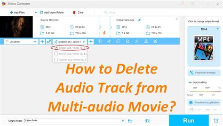 How can I delete one audio track from dual audio android?