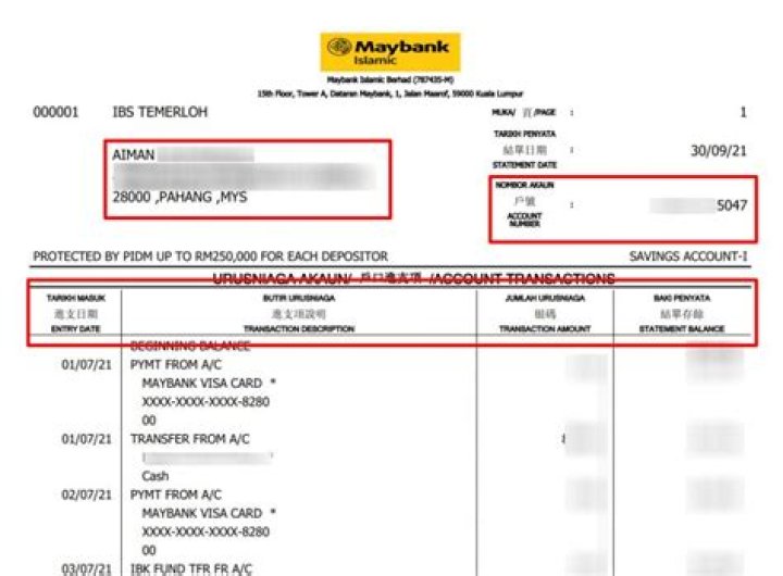 How do I check my Maybank statement?