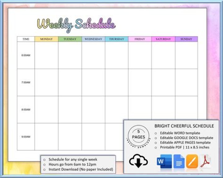 How do I make a weekly timetable?