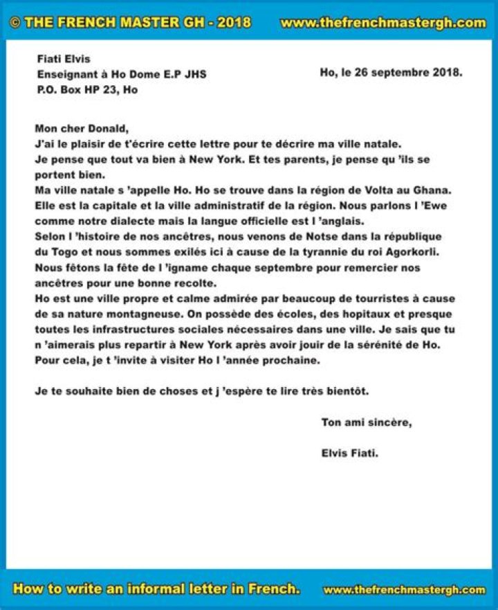 How do you end a French informal letter