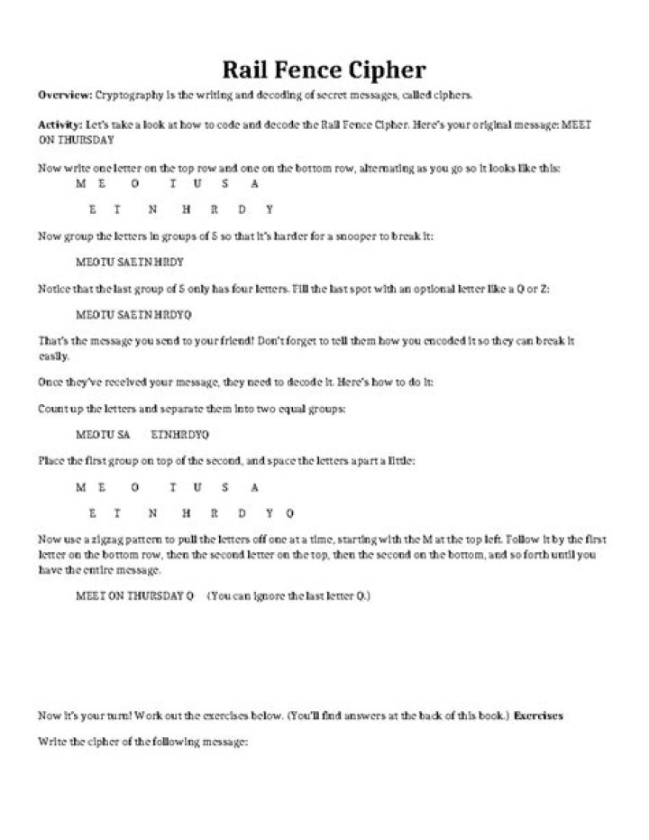 How do you make a rail fence cipher