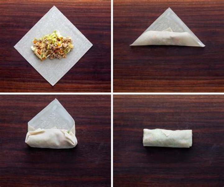 How do you roll an egg roll wrapper