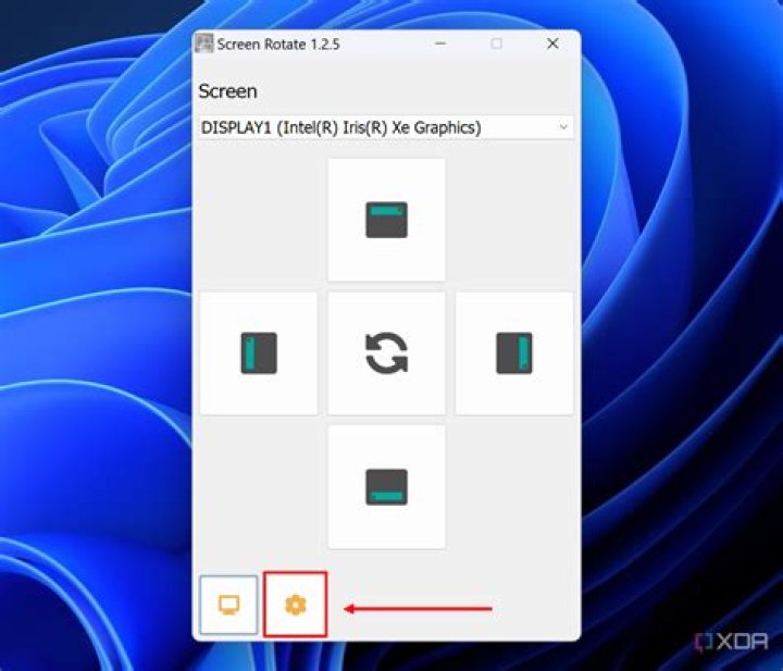 How do you rotate the screen on a Dell XPS?