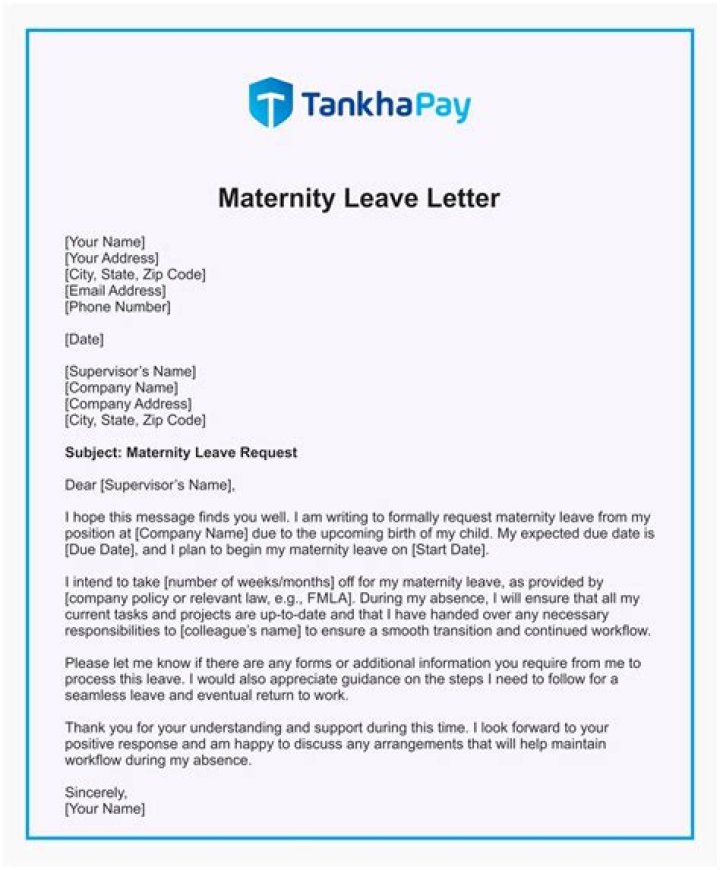 How do you write a maternity leave letter?
