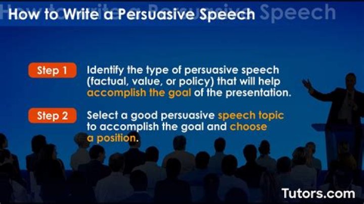 How do you write a persuasive speech for school