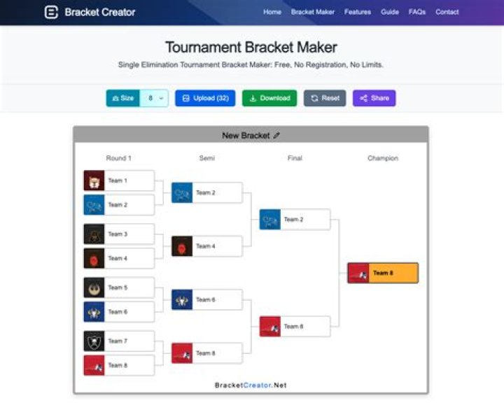 How does a bracket work with 8 teams?