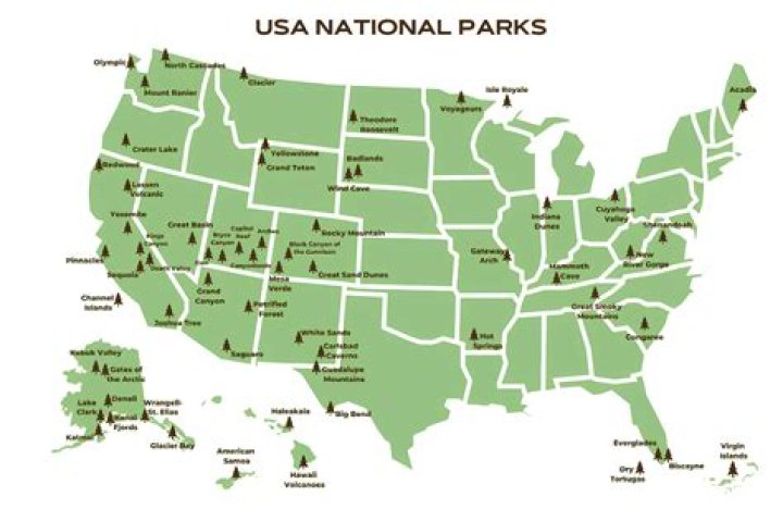 How many national parks are there Map