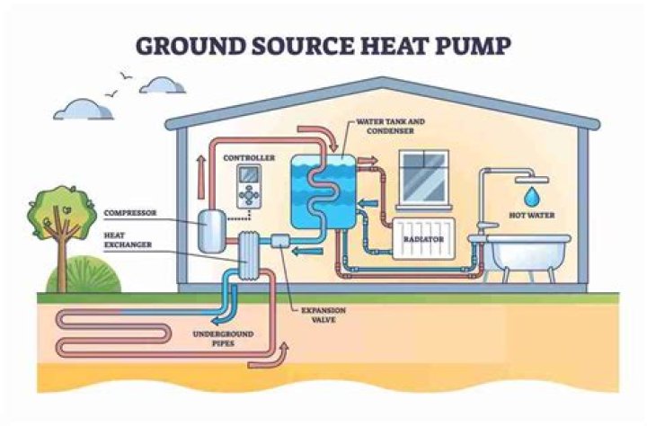 How much area does a ground source heat pump need