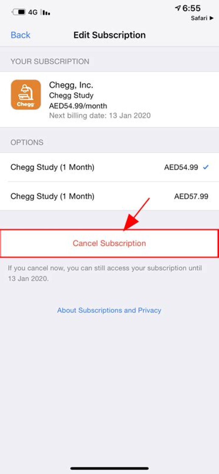 how to cancel chegg subscription