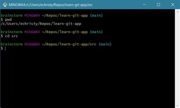 how to change directory in git bash