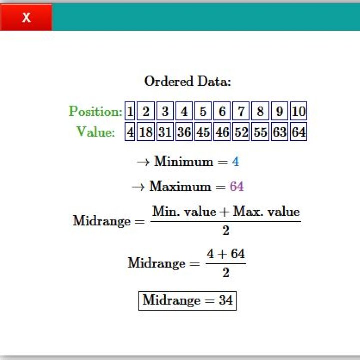 how to find the midrange of a data set