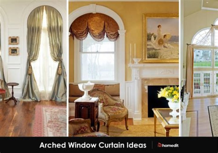 how to hang curtains on arched window