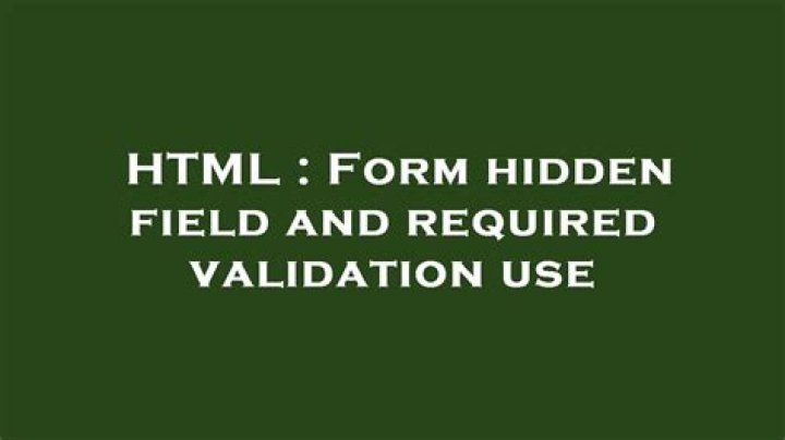 html form hidden
