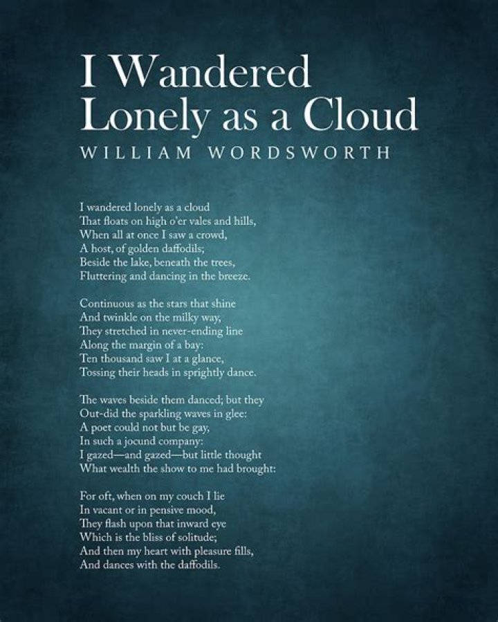 i wandered lonely as a cloud