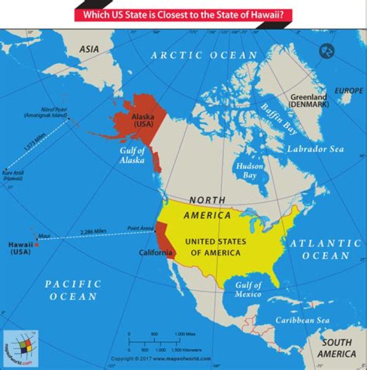 Is Hawaii closer to California or Alaska?