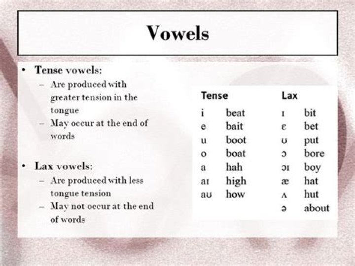 lax vowels