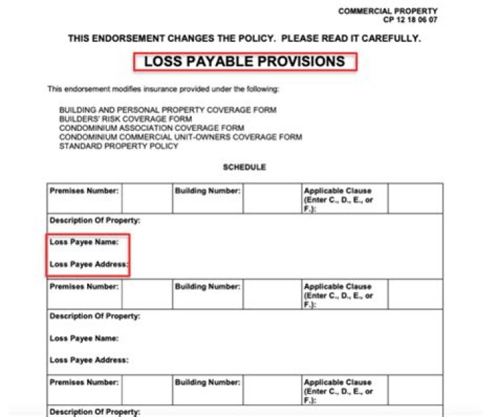 loss payee vs mortgagee