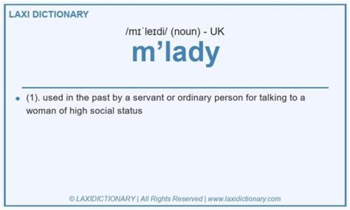 m lady definition