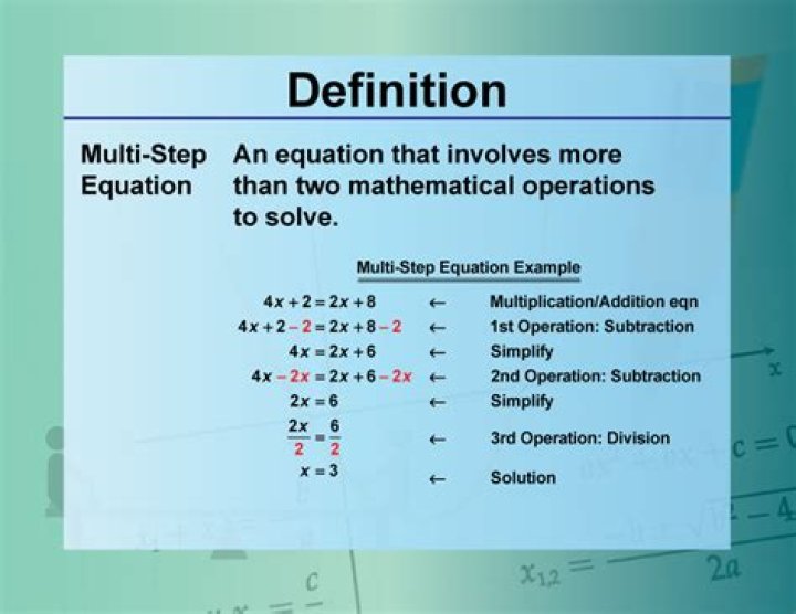 multi step equations definition