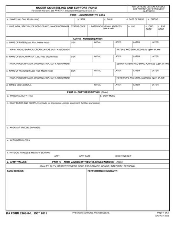 ncoer support form