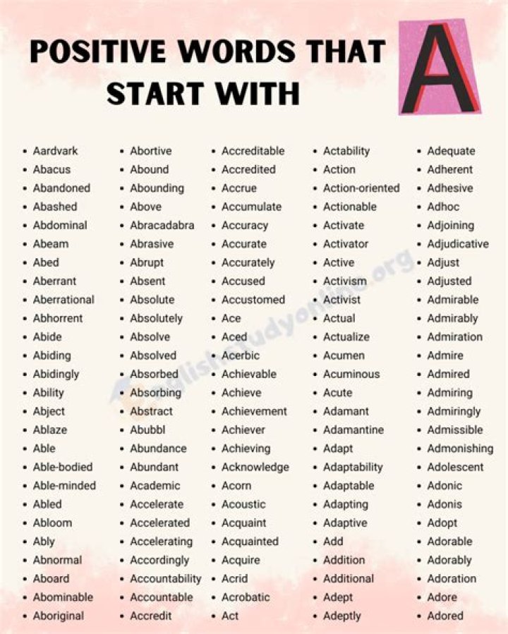 nice words that start with a to describe someone