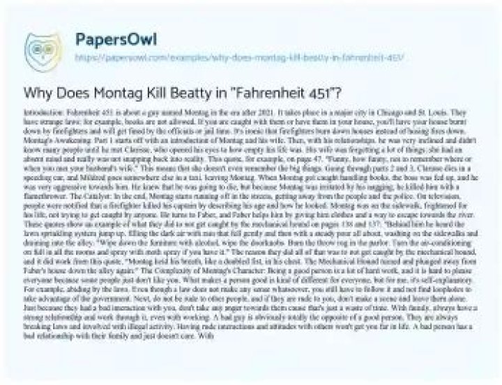 On what page does Montag kill Beatty