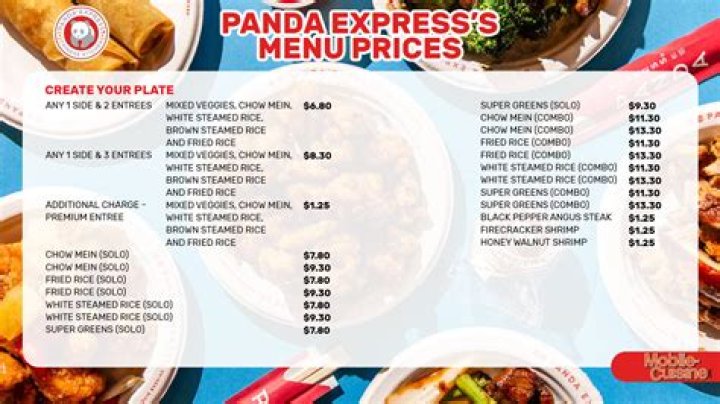 panda express menu prices