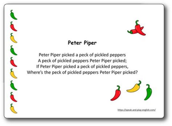 peter piper picked a peck of pickled peppers