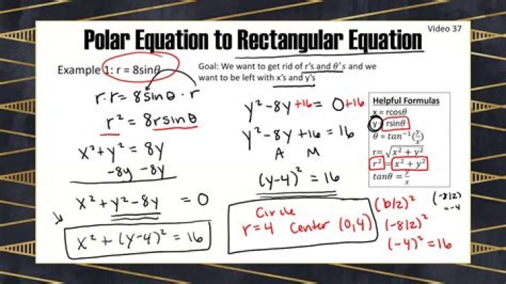 polar equation to rectangular equation