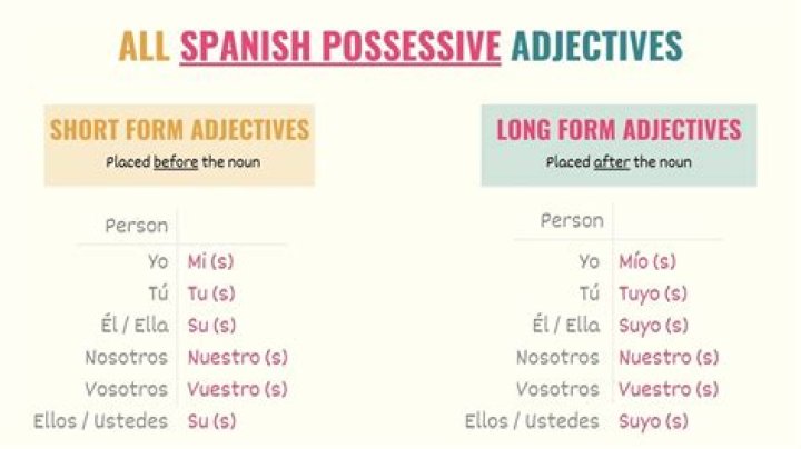 possessive adjectives in spanish