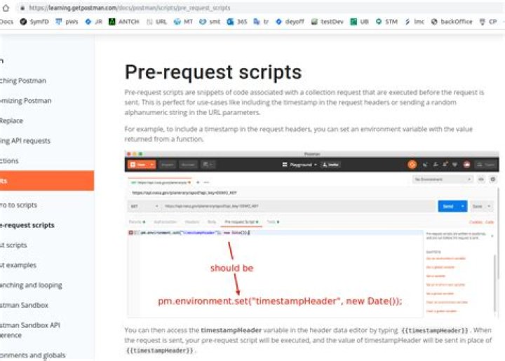 postman pre request script