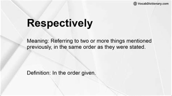 respectively meaning