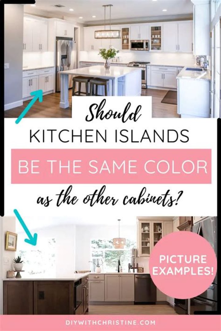 Should kitchen island be same color as cabinets