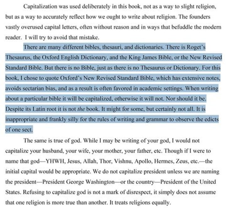 Should the word Bible be capitalized in a sentence?